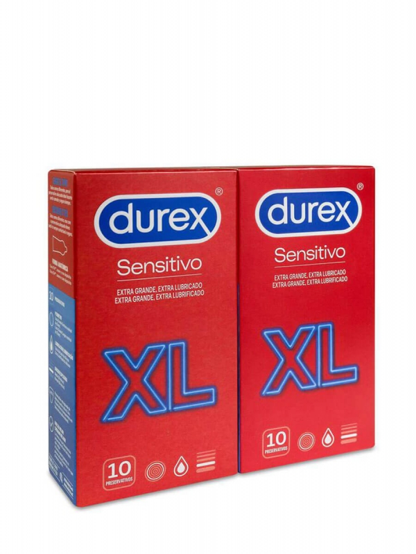Durex sensitivo xl duplo 2x10 preservativos