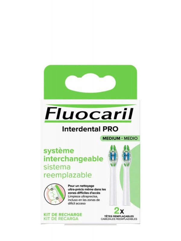 Fluocaril kit de recambio cepillo medio 2 cabezales