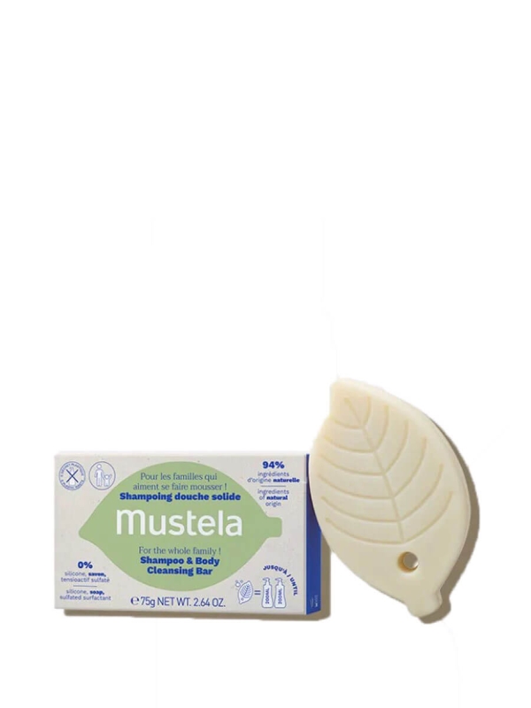 Mustela champú solido cabello y cuerpo 75 gr