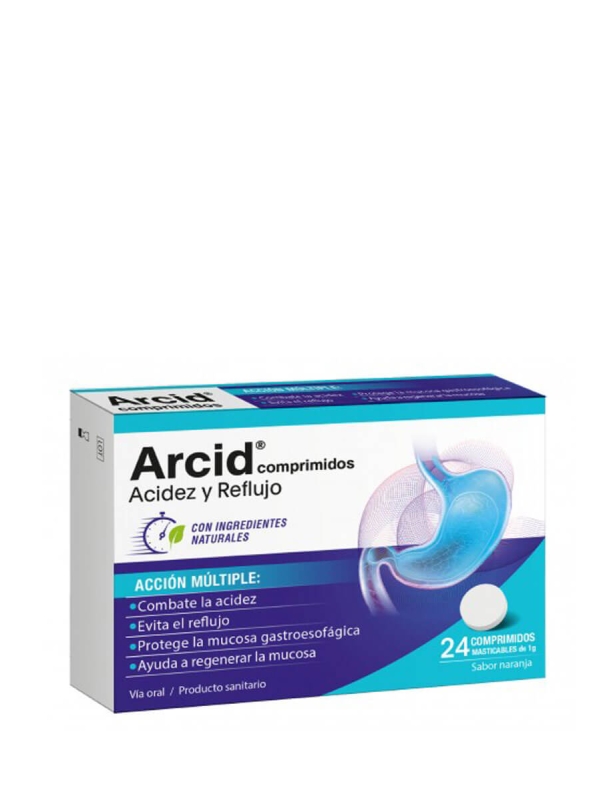 Arcid acidez y reflujo sabor naranja 24 comprimidos masticables