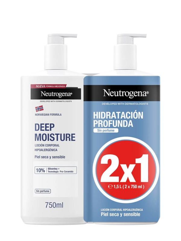 Neutrogena hidratación profunda loción corporal piel seca y sensible 2x750ml