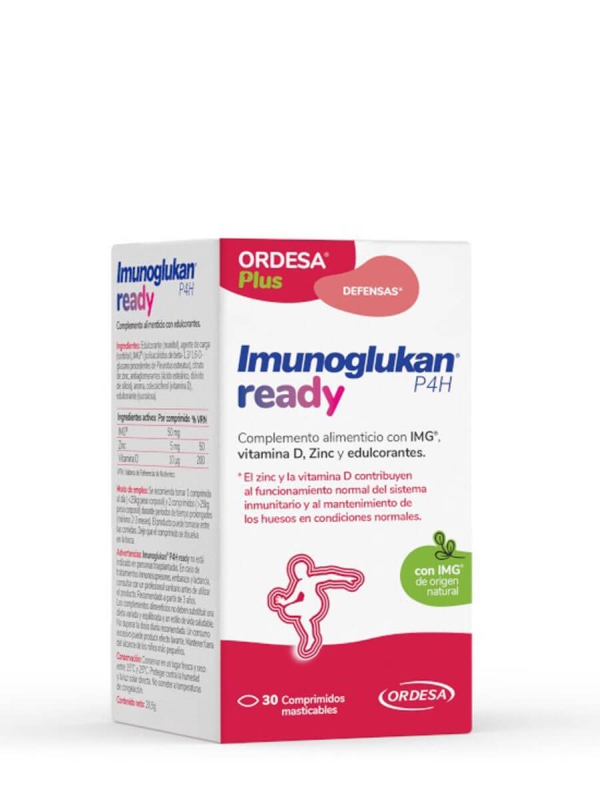 Ordesa plus imunoglukan p4h ready 30 comprimidos masticables