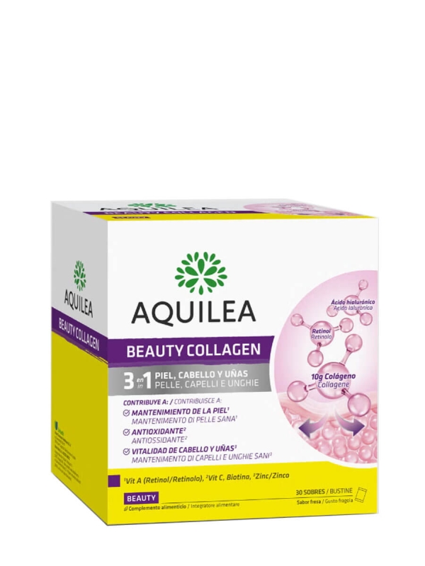 Aquilea beauty collagen 3 en 1 sabor fresa 30 sobres