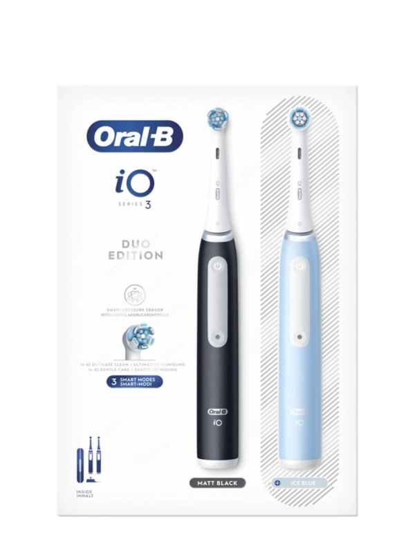 Oral b io serie 3 duo matt black ice blue 2 unidades