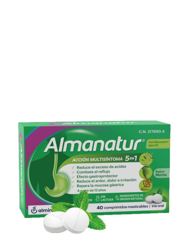 Almirall almanatur sabor menta 40 comprimidos masticables