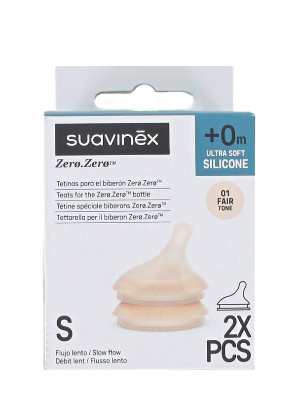 Suavinex zero zero tetina silicona s flujo lento +0m 2 unidades
