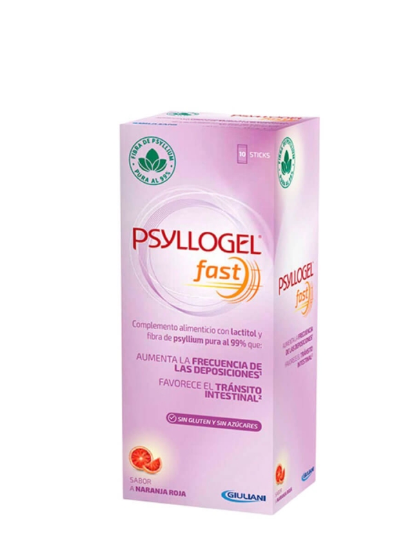 Psyllogel fast sabor naranja roja 10 sticks