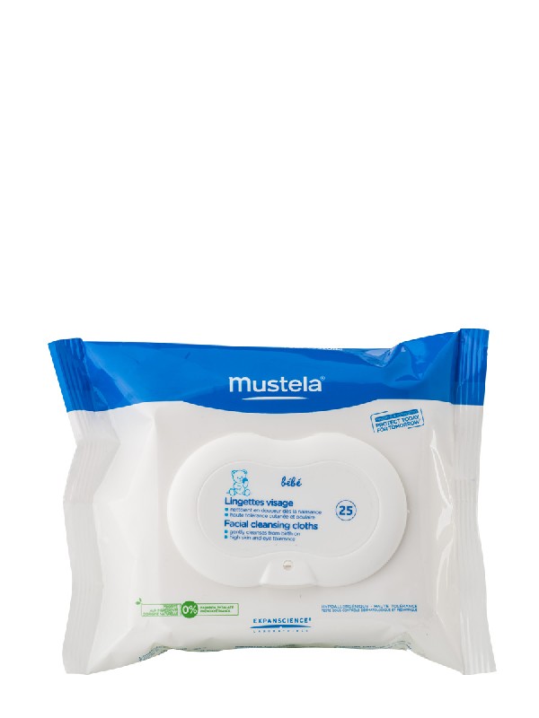 Mustela toallitas para la cara physiobebe 25 unidades