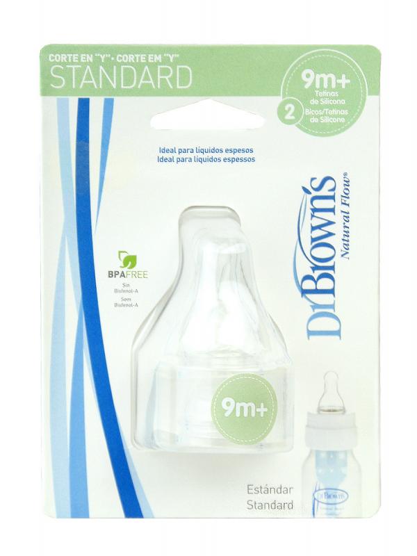 Tetina silicona dr brown natural flow standard +9m