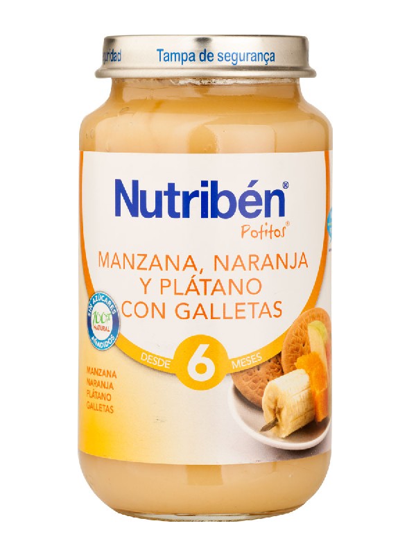 Nutriben manzana naranja platano y galleta 250 gr