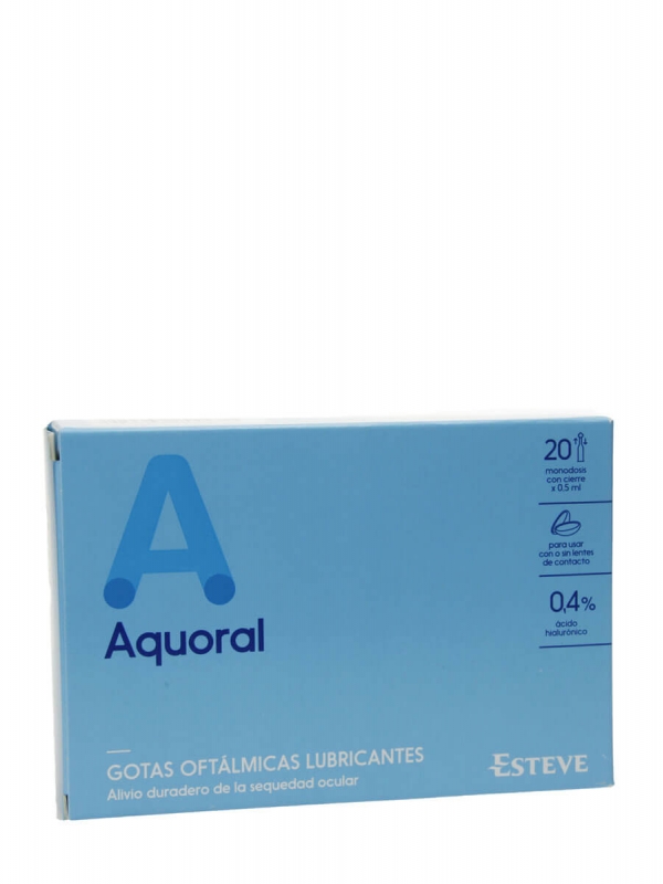 Aquoral gotas oftálmicas sequedad ocular 20 monodosis 0.5 ml