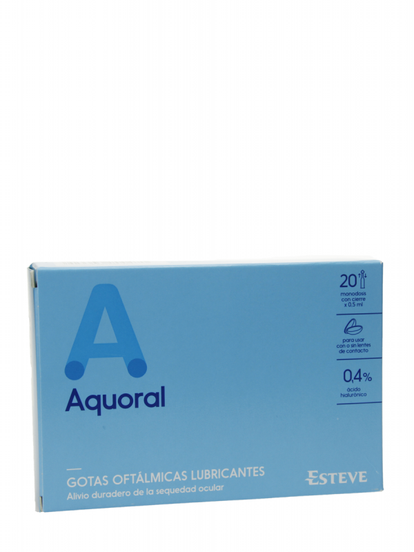 Aquoral gotas oftálmicas sequedad ocular 20 monodosis 0.5 ml