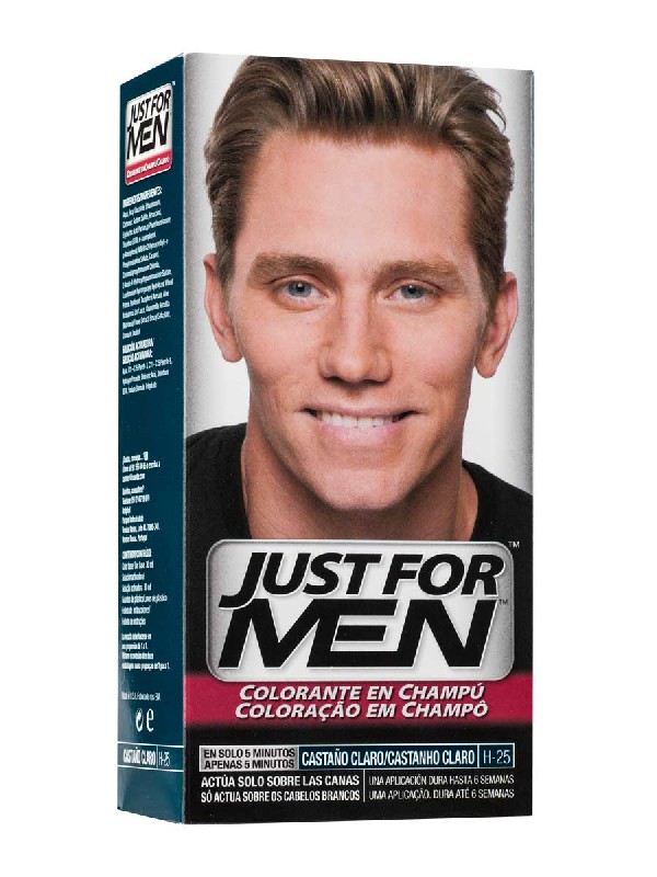 Just for men champu color 30 cc castaño claro