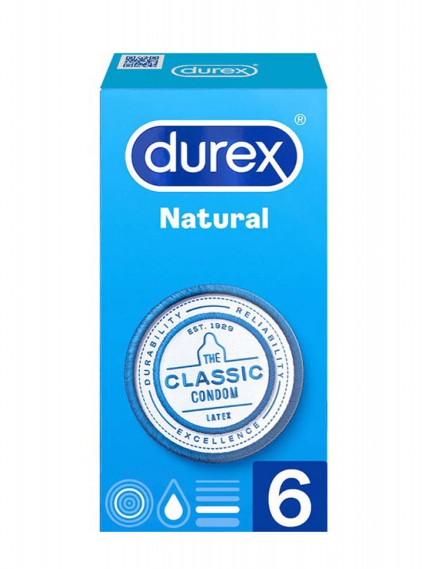 Durex preservativos natural plus easy on 6 unidades
