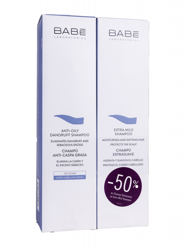 Babe duplo champú extrasuave + anticaspa grasa