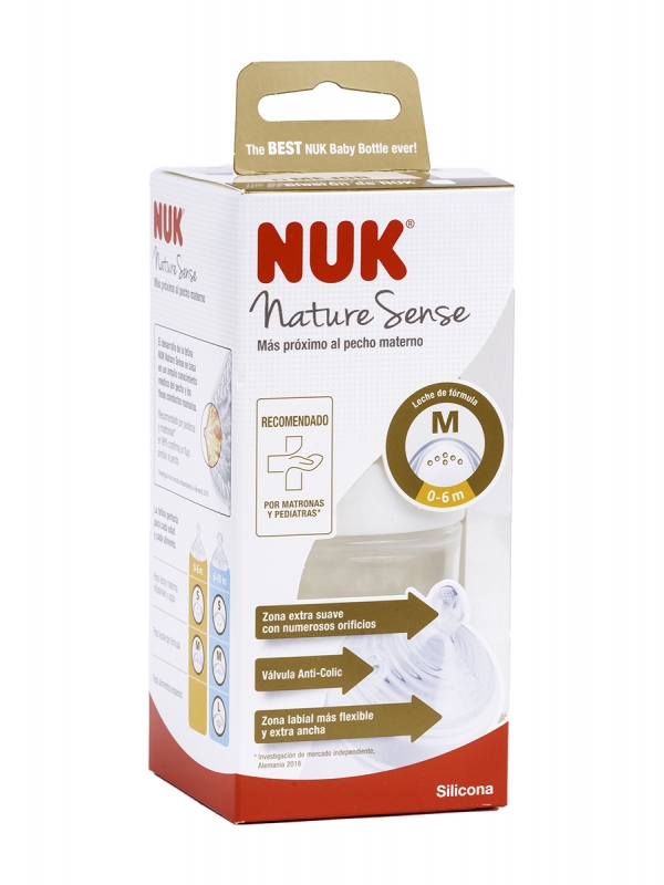 Nuk biberón nature sense silicona 0-6 m 150ml