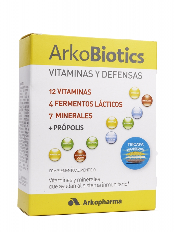 Vitaminas y defensas arkoprobiotic adultos, 30 cápsulas