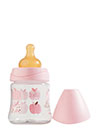 Suavinex biberón boca ancha tetina látex rosa 3 posiciones 150ml